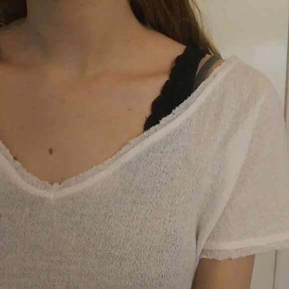 Out From Under Light Pink Sheer Long Slitted Tunic - Picture 3 of 8